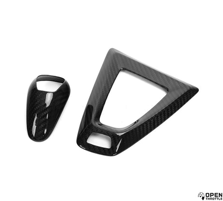 CARBONFASER-KNOPF + SURROUND-ABDECKUNG FÜR BMW F87 M2C F80 M3 F82 M4